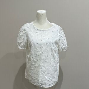 J. Crew White Eyelet Women Top Size XS